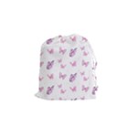 Pink Purple Butterfly Drawstring Pouch (Small)