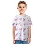 Pink Purple Butterfly Kids  Sport Mesh Tee