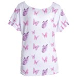 Pink Purple Butterfly Women s Oversized Tee