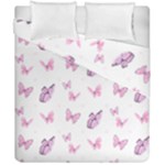 Pink Purple Butterfly Duvet Cover Double Side (California King Size)