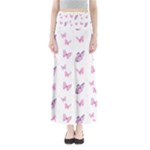 Pink Purple Butterfly Full Length Maxi Skirt