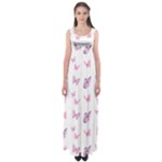 Pink Purple Butterfly Empire Waist Maxi Dress