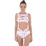 Pink Purple Butterfly Bandaged Up Bikini Set 