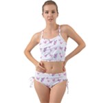 Pink Purple Butterfly Mini Tank Bikini Set