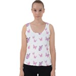 Pink Purple Butterfly Velvet Tank Top