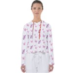 Pink Purple Butterfly Women s Slouchy Sweat