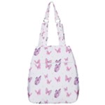 Pink Purple Butterfly Center Zip Backpack