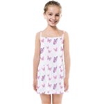 Pink Purple Butterfly Kids  Summer Sun Dress