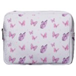 Pink Purple Butterfly Make Up Pouch (Large)