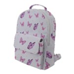 Pink Purple Butterfly Flap Pocket Backpack (Large)