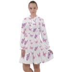 Pink Purple Butterfly All Frills Chiffon Dress