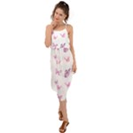 Pink Purple Butterfly Waist Tie Cover Up Chiffon Dress