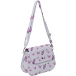 Pink Purple Butterfly Saddle Handbag