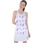 Pink Purple Butterfly Racer Back Mesh Tank Top