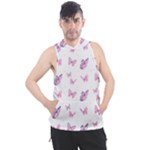 Pink Purple Butterfly Men s Sleeveless Hoodie