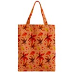 Orange Brown Leaves Zipper Classic Tote Bag