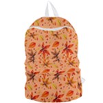 Orange Brown Leaves Foldable Lightweight Backpack