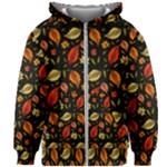 Golden Orange Leaves Kids  Zipper Hoodie Without Drawstring