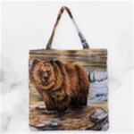 Bear In Water Grocery Tote Bag