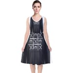 Tic Tac Monster V-Neck Midi Sleeveless Dress 