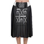 Tic Tac Monster Velvet Flared Midi Skirt