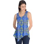 Gold And Blue Fancy Ornate Pattern Sleeveless Tunic