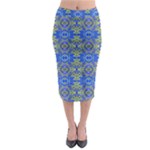 Gold And Blue Fancy Ornate Pattern Midi Pencil Skirt