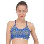 Gold And Blue Fancy Ornate Pattern Basic Training Sports Bra