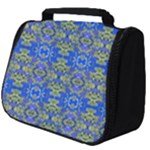 Gold And Blue Fancy Ornate Pattern Full Print Travel Pouch (Big)