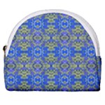 Gold And Blue Fancy Ornate Pattern Horseshoe Style Canvas Pouch
