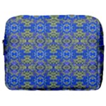 Gold And Blue Fancy Ornate Pattern Make Up Pouch (Large)