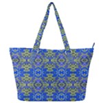 Gold And Blue Fancy Ornate Pattern Full Print Shoulder Bag