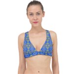 Gold And Blue Fancy Ornate Pattern Classic Banded Bikini Top
