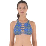 Gold And Blue Fancy Ornate Pattern Perfectly Cut Out Bikini Top