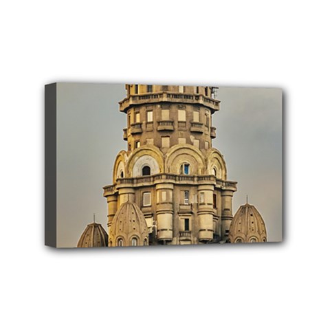 Salvo Palace Exterior View, Montevideo, Uruguay Mini Canvas 6  x 4  (Stretched) from ArtsNow.com