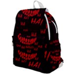 Demonic Laugh, Spooky red teeth monster in dark, Horror theme Top Flap Backpack