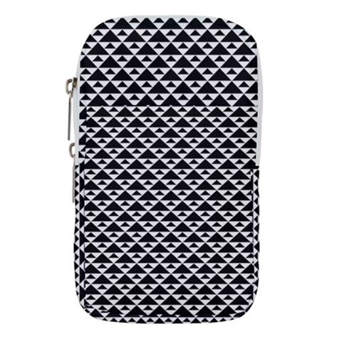 Black and white Triangles pattern, geometric Waist Pouch (Large) from ArtsNow.com