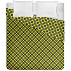 Cute yellow tartan pattern, classic buffalo plaid theme Duvet Cover Double Side (California King Size) from ArtsNow.com