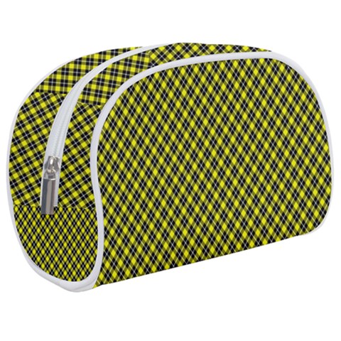 Cute yellow tartan pattern, classic buffalo plaid theme Makeup Case (Medium) from ArtsNow.com