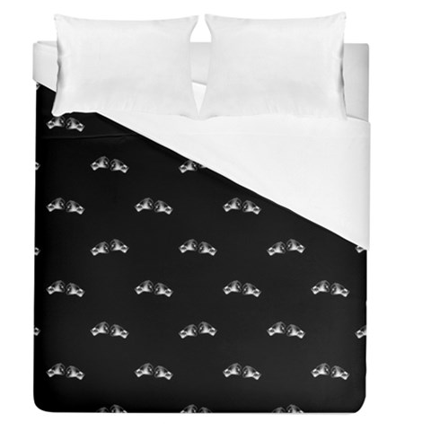 Black And White Boxing Motif Pattern Duvet Cover (Queen Size) from ArtsNow.com