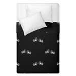 Black And White Boxing Motif Pattern Duvet Cover Double Side (Single Size)