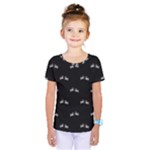 Black And White Boxing Motif Pattern Kids  One Piece Tee