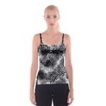 Tropical leafs pattern, black and white jungle theme Spaghetti Strap Top