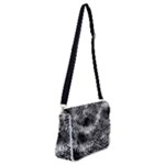 Tropical leafs pattern, black and white jungle theme Shoulder Bag with Back Zipper