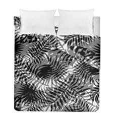 Tropical leafs pattern, black and white jungle theme Duvet Cover Double Side (Full/ Double Size) from ArtsNow.com