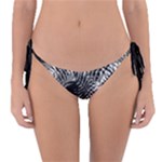 Tropical leafs pattern, black and white jungle theme Reversible Bikini Bottom