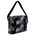 Tropical leafs pattern, black and white jungle theme Buckle Messenger Bag