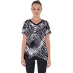 Tropical leafs pattern, black and white jungle theme Cut Out Side Drop Tee