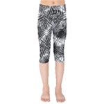 Tropical leafs pattern, black and white jungle theme Kids  Capri Leggings 