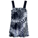 Tropical leafs pattern, black and white jungle theme Kids  Layered Skirt Swimsuit